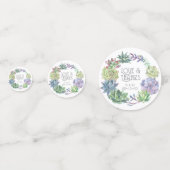 多肉植物とスパークル結婚のリースグリーンID515 コンフェッティ (正面)