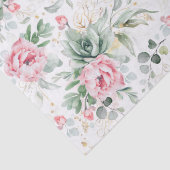 多肉植物とピンクの花の植物 薄葉紙 (詳細)