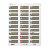 多肉植物とピンクの花の素朴な木 ラベル (フルシート)