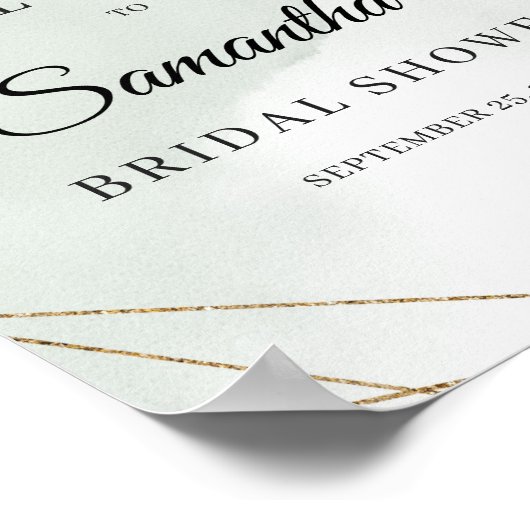 多肉植物とユーカリのブライダルシャワーのウェルカムサイン ポスター (角)