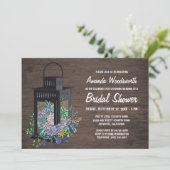 多肉植物とランタン　ブライダルシャワーの招待状 招待状 (スタンド正面)