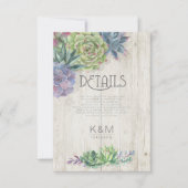 多肉植物と素朴な木のディテールがアクセントのインテリアデザイン515 招待状 (正面)