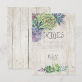 多肉植物と素朴な木のディテールがアクセントのインテリアデザイン515 招待状