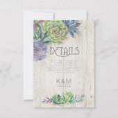 多肉植物と素朴な木のディテール 挿入ID515 招待状 (正面)