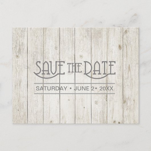 多肉植物と素朴な木材のSave the Date ID515 案内ポストカード (正面)