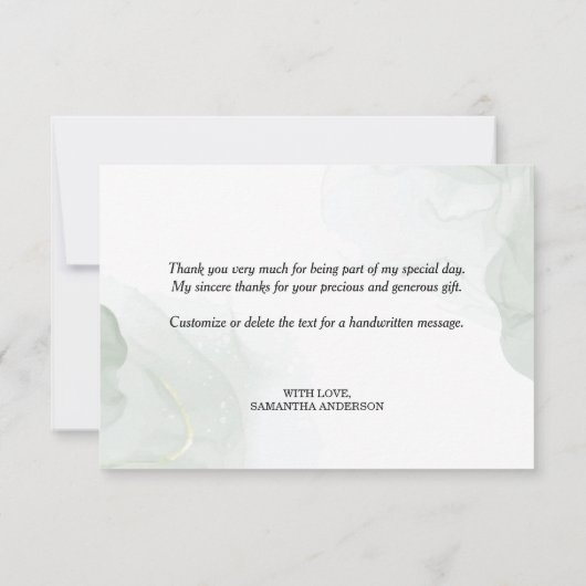 多肉植物と花と緑の ブライダルシャワー サンキューカード (裏面)