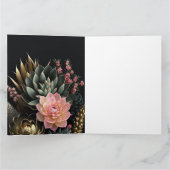 多肉植物と花の背景 カード (内部)