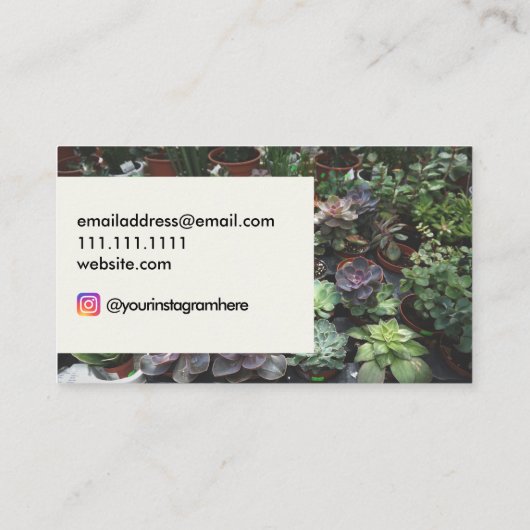 多肉植物と花園 名刺 (裏面)