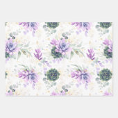 多肉植物と金ゴールドユーカリ葉スラ ラッピングペーパーシート (正面2)