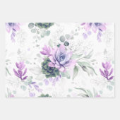 多肉植物と金ゴールドユーカリ葉スラ ラッピングペーパーシート (正面)