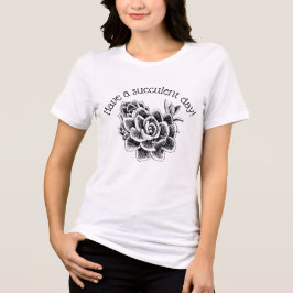 多肉植物のある幸せな一日を! トライブレンドTシャツ