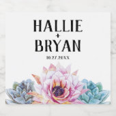 多肉植物のウェディング リキュールボトルラベル (シングルラベル)