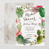 多肉植物のカクシャスシャワーの招待状 招待状 (正面/裏面)