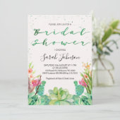 多肉植物のカクスタシャワー招待状 招待状 (スタンド正面)