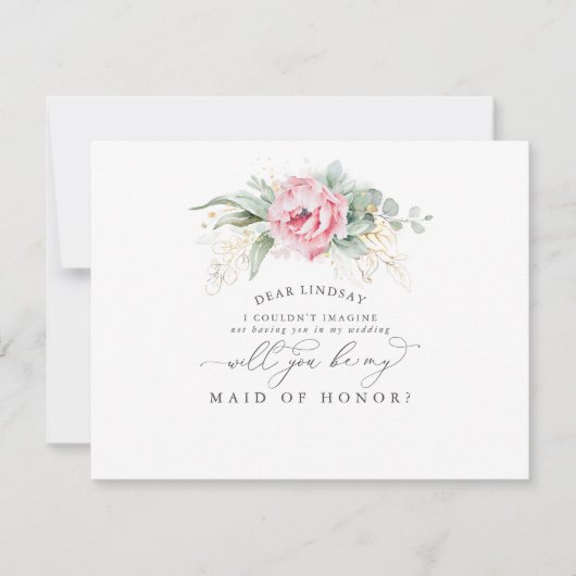 多肉植物のグリーンリーフ ブライドメイド プロポーズ 招待状 (正面)