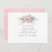 多肉植物のグリーンリーフ ブライドメイド プロポーズ 招待状 (正面/裏面)