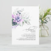 多肉植物のグリーン シルバーリーフのリハーサルディナー 招待状 (スタンド正面)