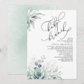 多肉植物のグリーン ブランシュ ベビーシャワー招待状 招待状 (正面/裏面)