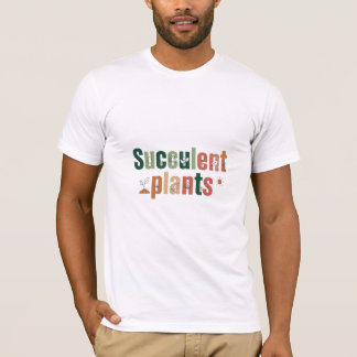 多肉植物のタイポグラフィ Tシャツ