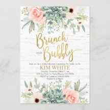 多肉植物のブライズシャワーブランチ招待状