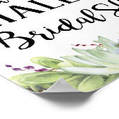 多肉植物のブライダルシャワーサイン ポスター (角)