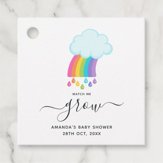 多肉植物の天国 見てね 成長 Baby Shower フェイバータグ (正面)