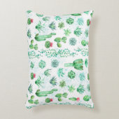 多肉植物の庭園:水彩シームレスな背景。 アクセントクッション (正面(垂直))