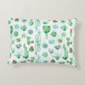 多肉植物の庭園:水彩シームレスな背景。 アクセントクッション (裏面)