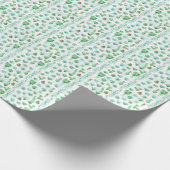 多肉植物の庭園:水彩シームレスな背景。 ラッピングペーパー (角)