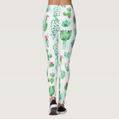 多肉植物の庭園：水彩シームレスな背景。 レギンス (裏面)