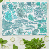 多肉植物の庭 キッチンタオル (折り畳み)