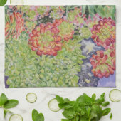多肉植物の庭 キッチンタオル (折り畳み)
