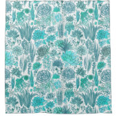 多肉植物の庭 シャワーカーテン (正面)