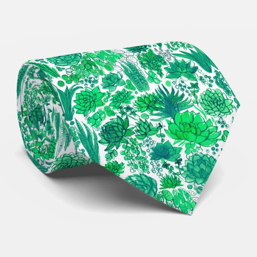 多肉植物の庭 ネクタイ (ロール)