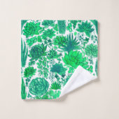 多肉植物の庭 バスタオルセット (ウォッシュタオル)