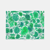 多肉植物の庭 フリースブランケット (正面(横))