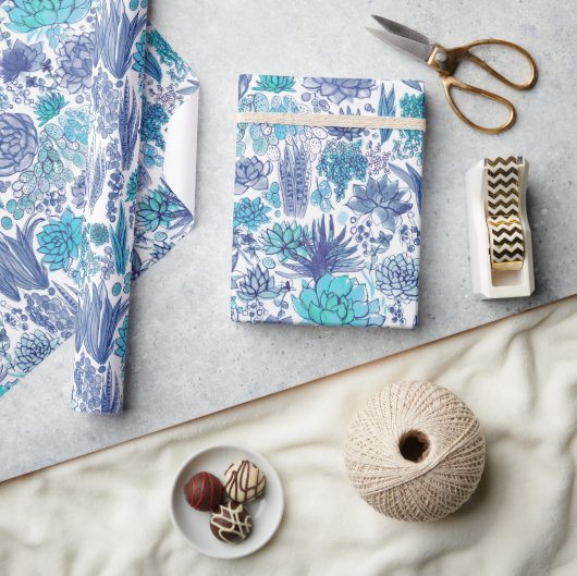 多肉植物の庭 ラッピングペーパー (クラフト)