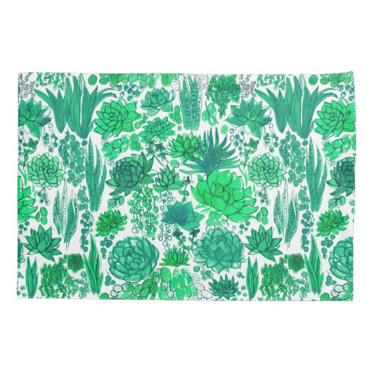 多肉植物の庭 枕カバー (裏面-左)