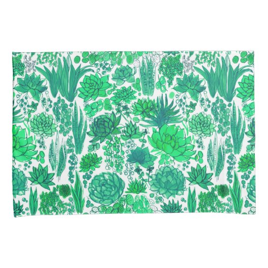 多肉植物の庭 枕カバー (正面右)