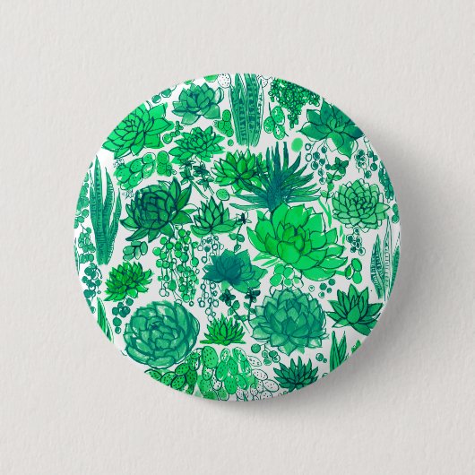 多肉植物の庭 缶バッジ (正面)