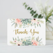 多肉植物の水彩花イラストの感謝カード サンキューカード (スタンド正面)