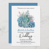 多肉植物の水結婚色 招待状 (正面/裏面)