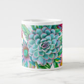 多肉植物の熱帯庭園 ジャンボコーヒーマグカップ (正面)