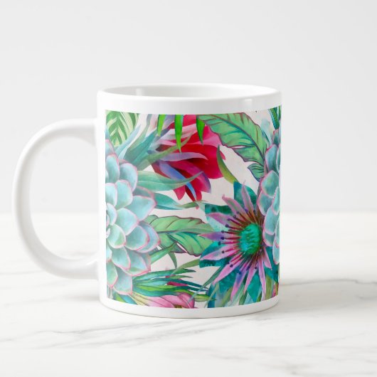 多肉植物の熱帯庭園 ジャンボコーヒーマグカップ (左)