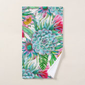 多肉植物の熱帯庭園 バスタオルセット (ハンドタオル)