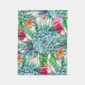 多肉植物の熱帯庭園 フリースブランケット (正面)