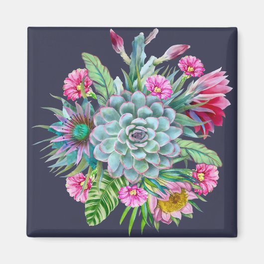 多肉植物の熱帯庭園 マグネット (正面)