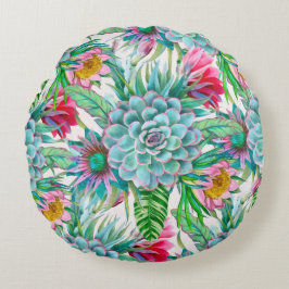 多肉植物の熱帯庭園 ラウンドクッション