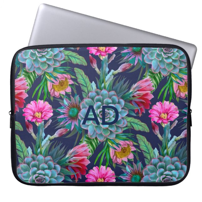 多肉植物の熱帯庭園 ラップトップスリーブ (正面)