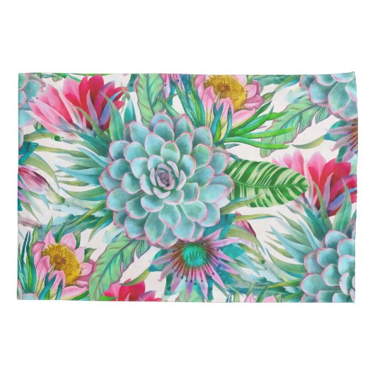 多肉植物の熱帯庭園 枕カバー (裏面)